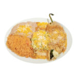 combination plate 15 has a chile relleno and cheese enchilada with beans and rice