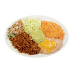 combination plate 15 has adobada with beans and rice