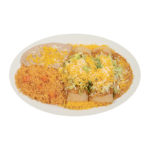 combination plate 3 has two cheese enchiladas, beans, and rice